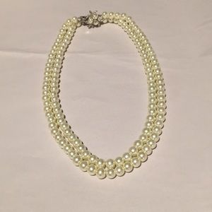 Banana Republic Double Strand Faux Pearl Necklace